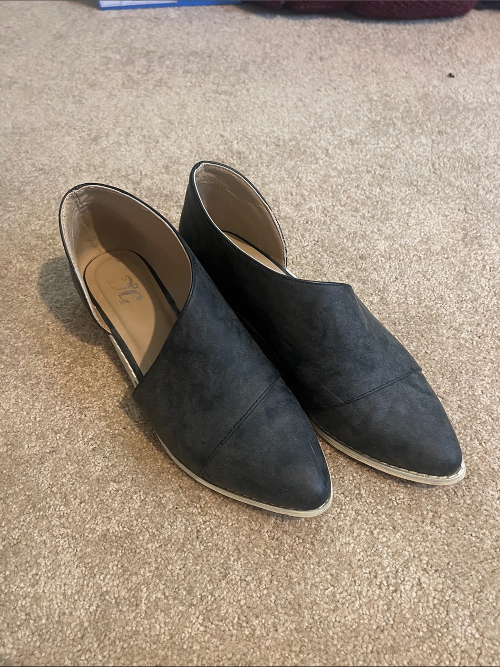 Classic Pointed-Toe Flats - Black/Charcoal Color